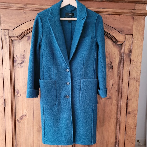 J. Crew Teal Wool Coat - Picture 1 of 4